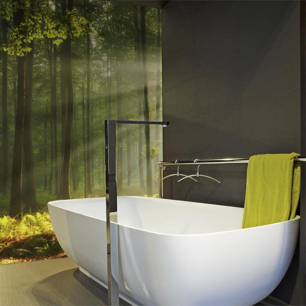 HDM SPC/vinyl vízálló fali panel, Sunny Forest (2605 x 964 mm)