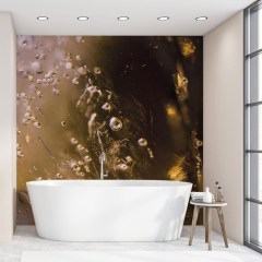 HDM SPC/vinyl vízálló fali panel, Flying Golden Drops (2605 x 2892 mm)