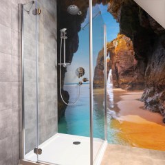 HDM SPC/vinyl vízálló fali panel, Beach Cave (2605 x 1928 mm)