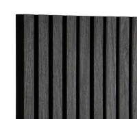 Profi Wall Akusztikus fali panel, filccel és MDF lamellákkal Fekete PWAF-135